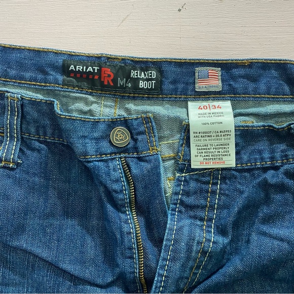 M4 Ariat FR Relaxed Boot Cut Jeans Flame Resistant 40x34 Lightly Worn Dark Wash✨ - Picture 14 of 14